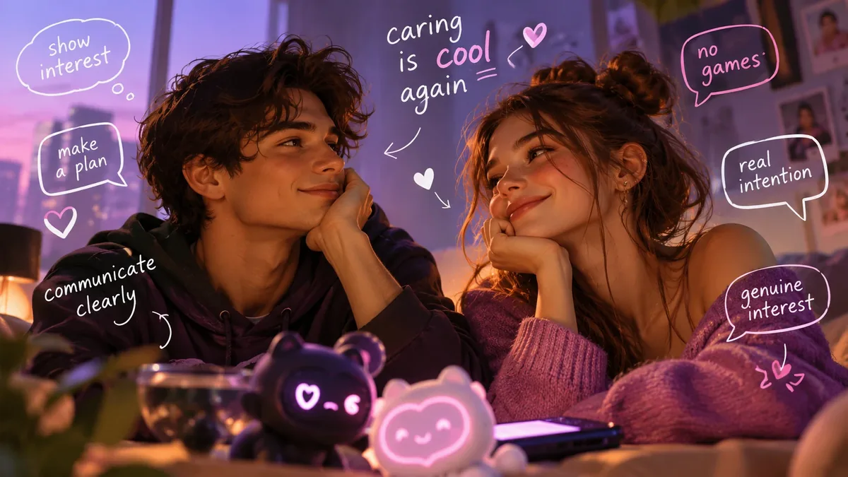 Two people showing genuine interest and intentional connection while dating